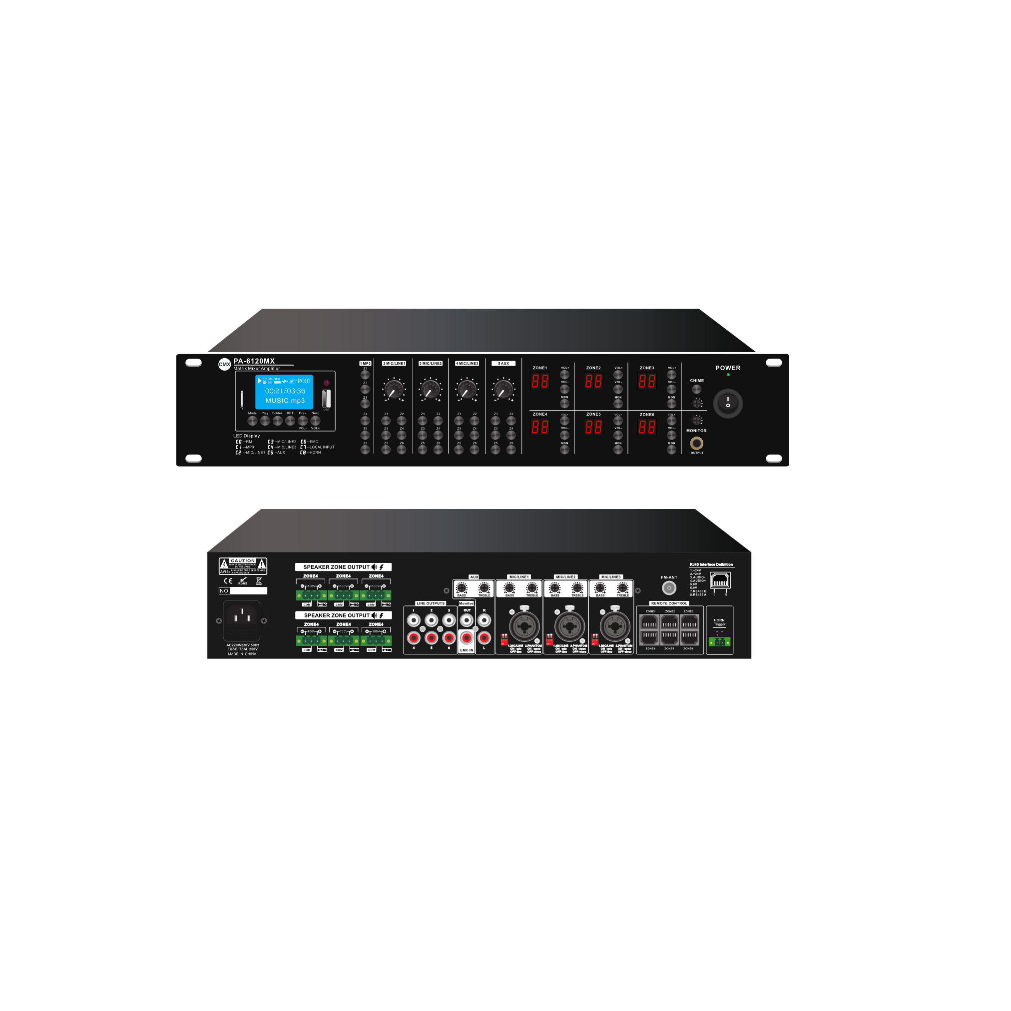 Copy of Bộ trộn kèm công suất ma trận 6 vùng CMX PA-6030MX